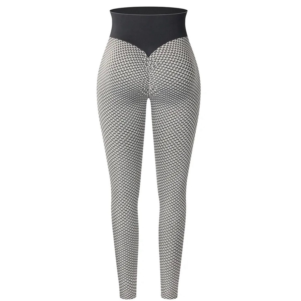 High-Waisted Blue and White Patterned Leggings